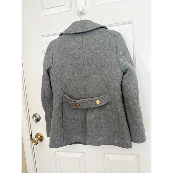J.Crew Coat Womens Size 6 Gray Wool Double-Breasted Peacoat Nello Gori Preppy - Picture 7 of 8